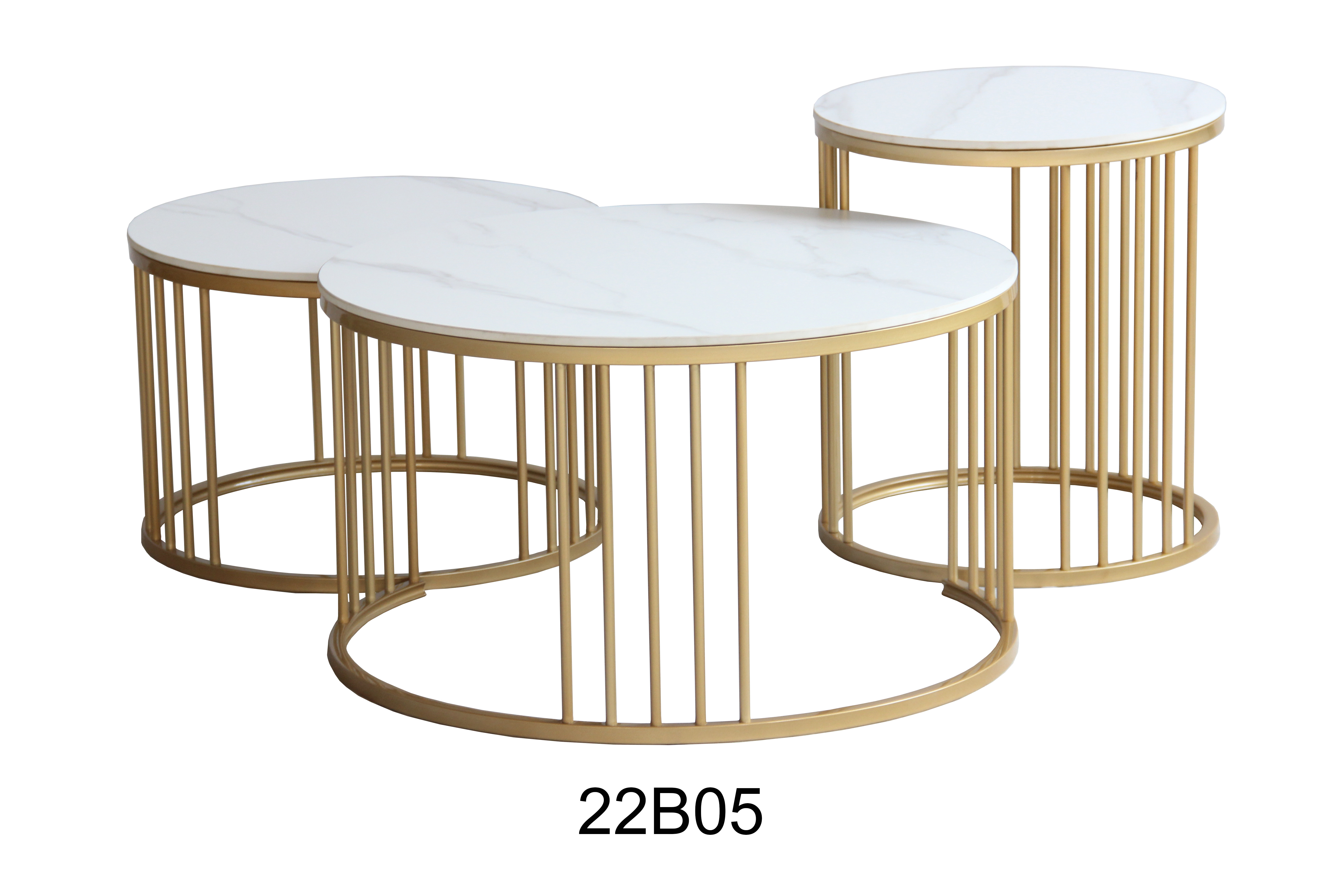 22B05 Sintered Stone Top and Gold Powder Coating Legs Coffee Table