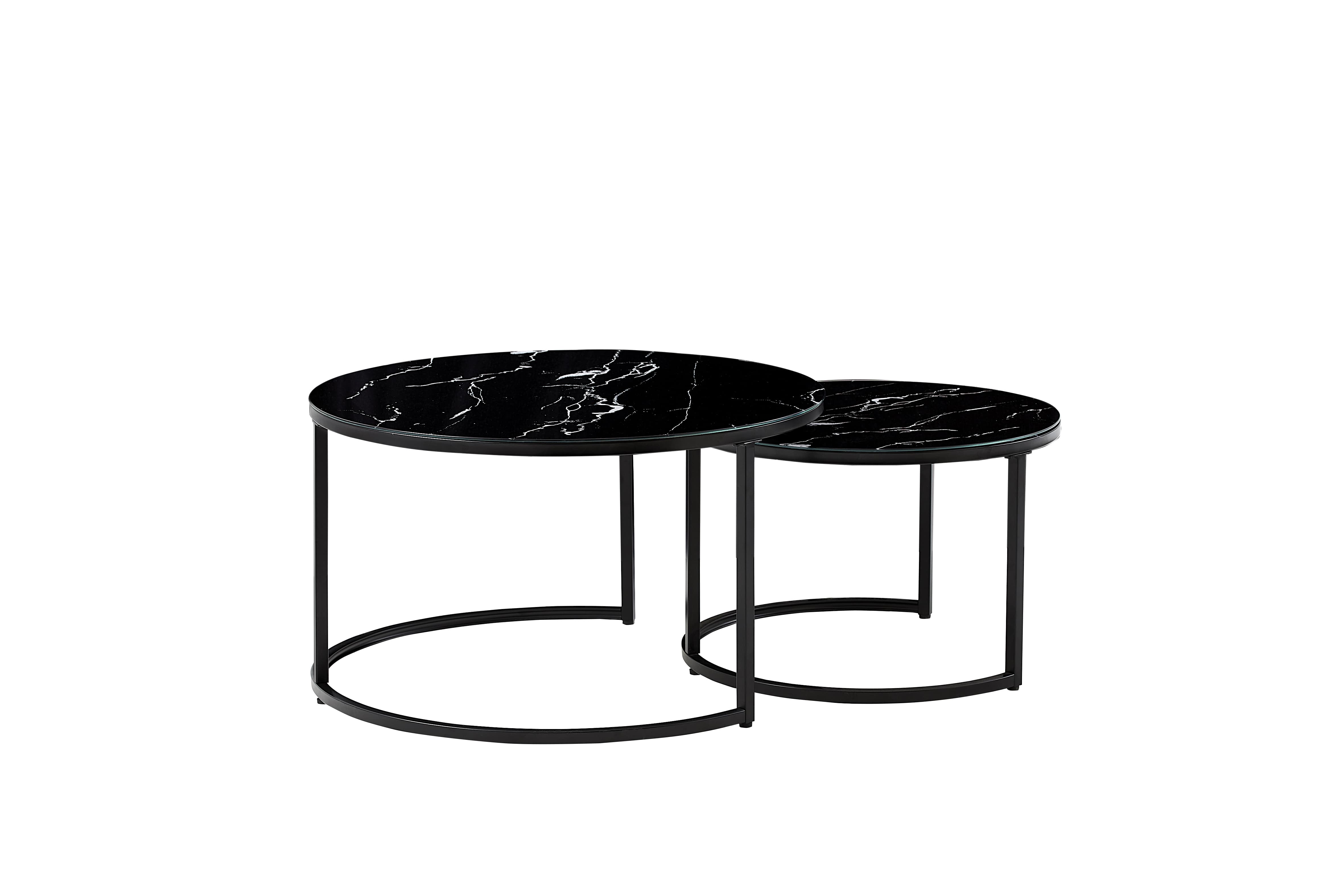 22B07 Tempered Glass With Paper Coffee Table