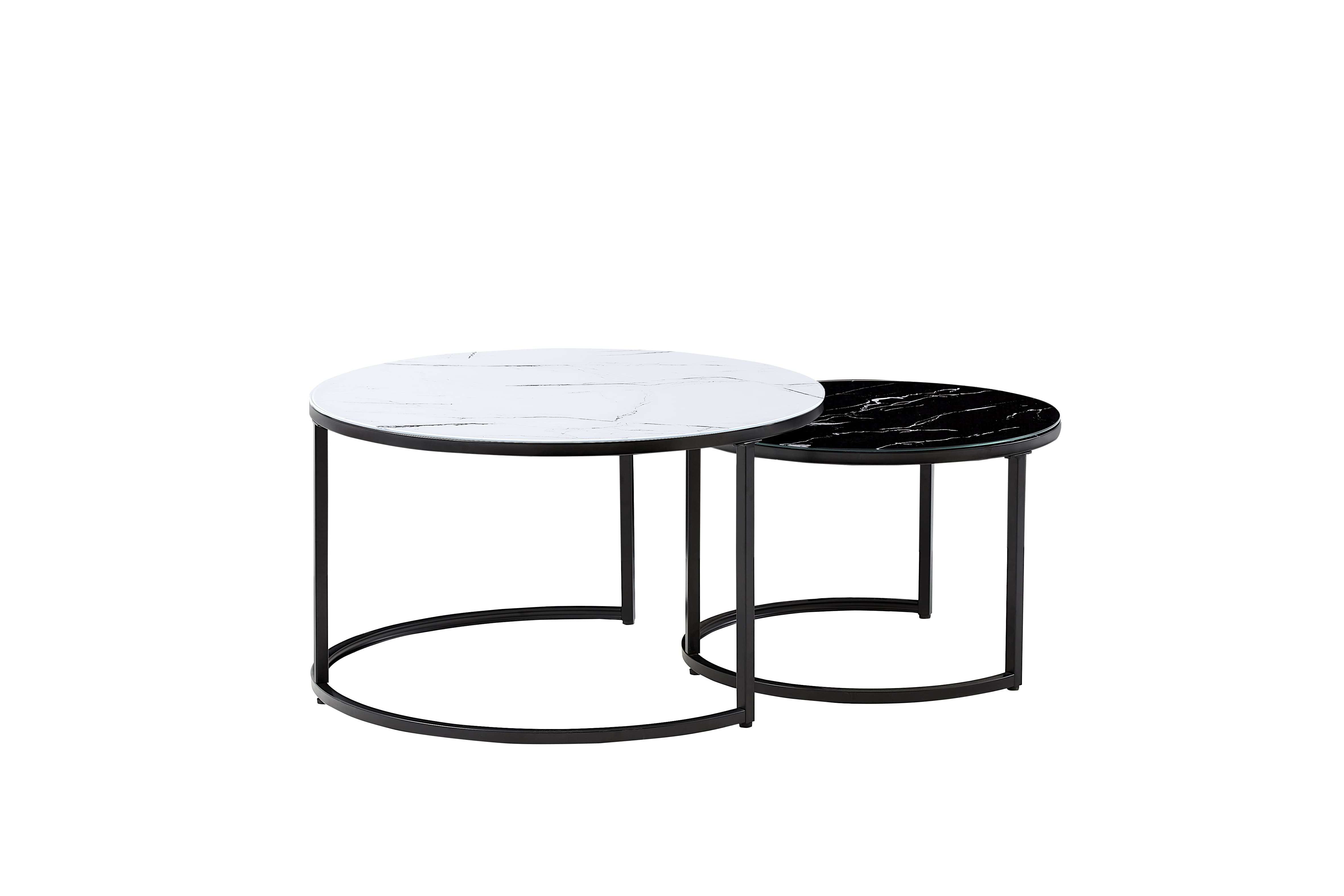 22B07 Tempered Glass With Paper Coffee Table