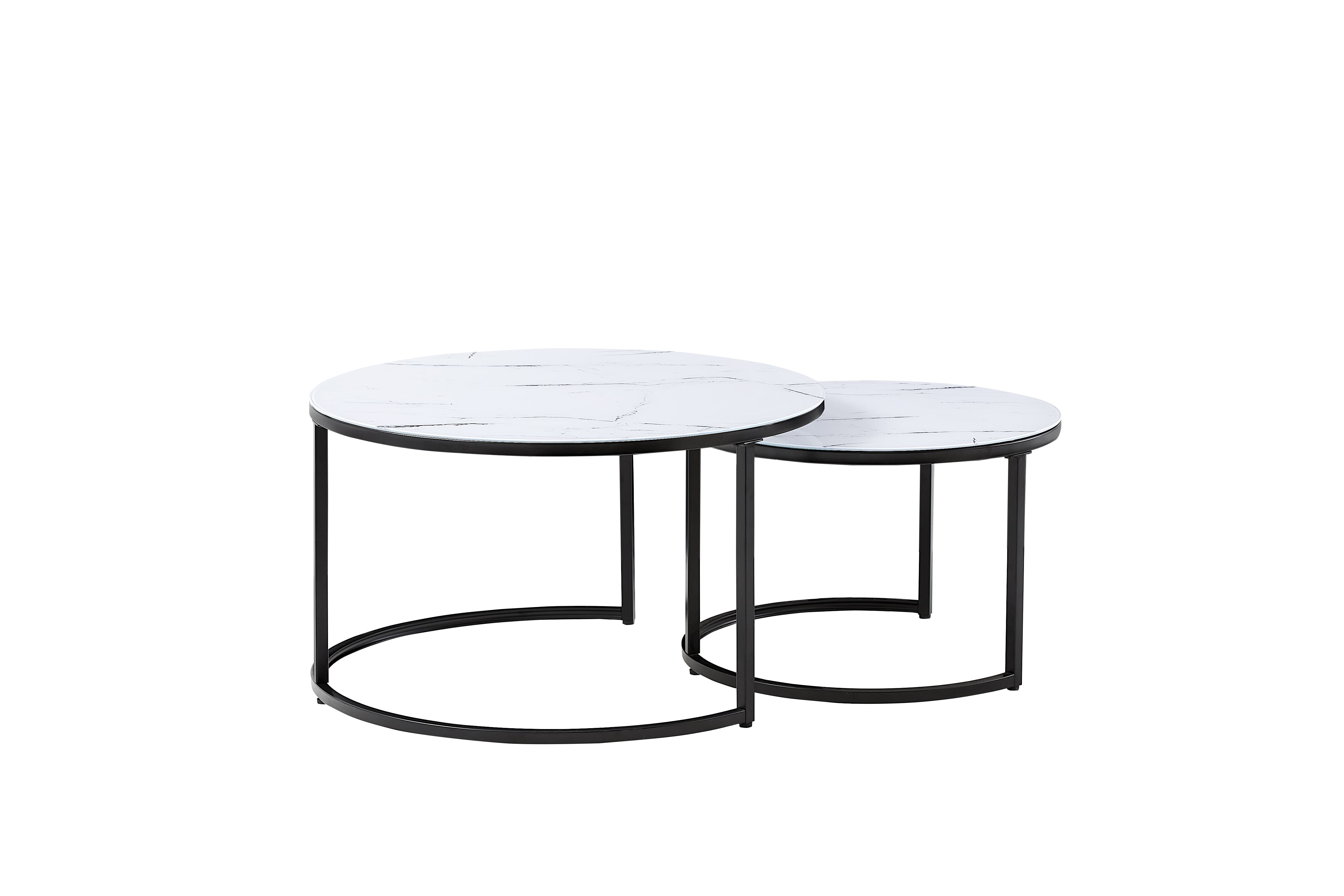 22B07 Tempered Glass With Paper Coffee Table