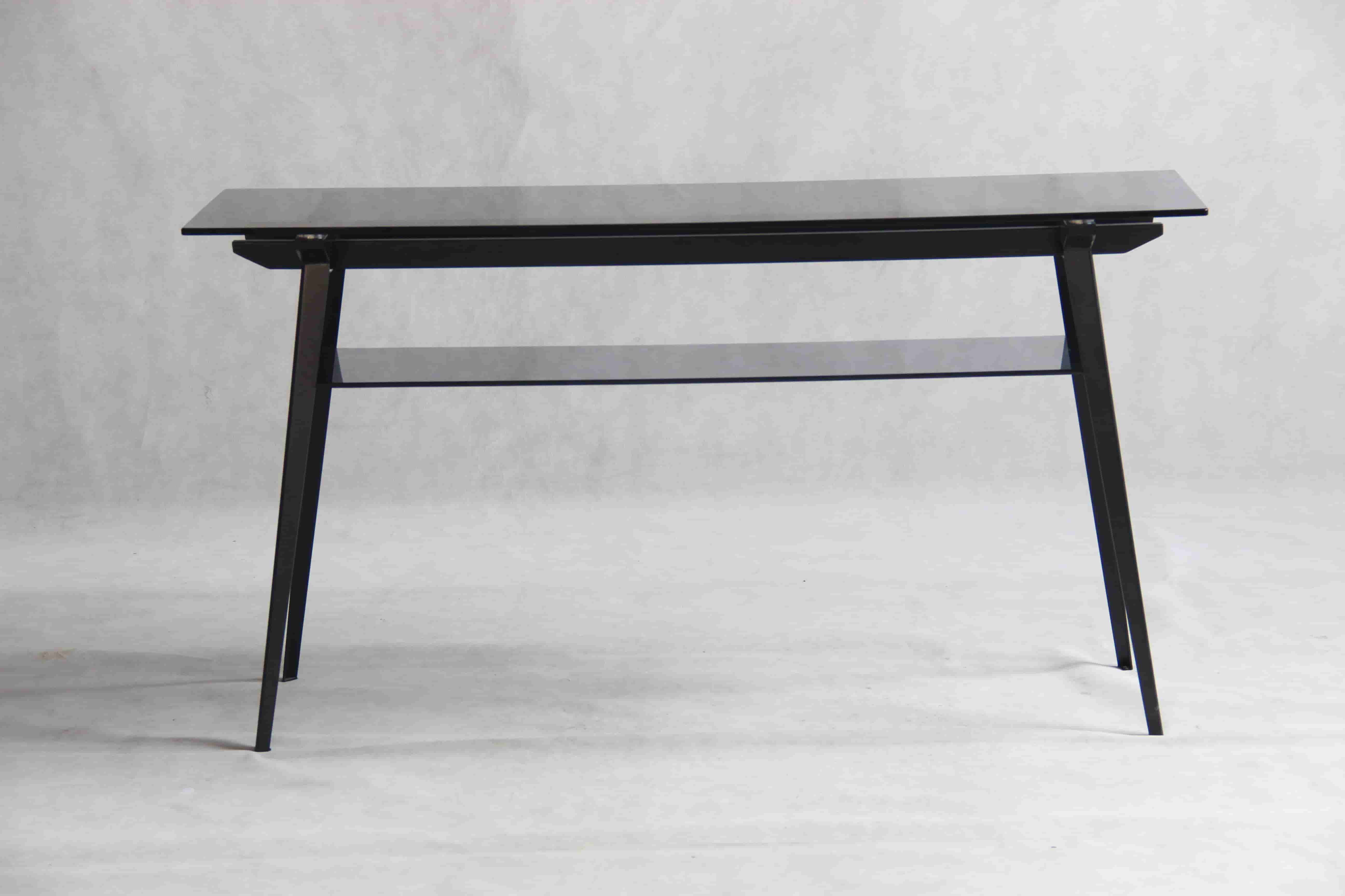22C02 Smoky Glass Top Dining Table