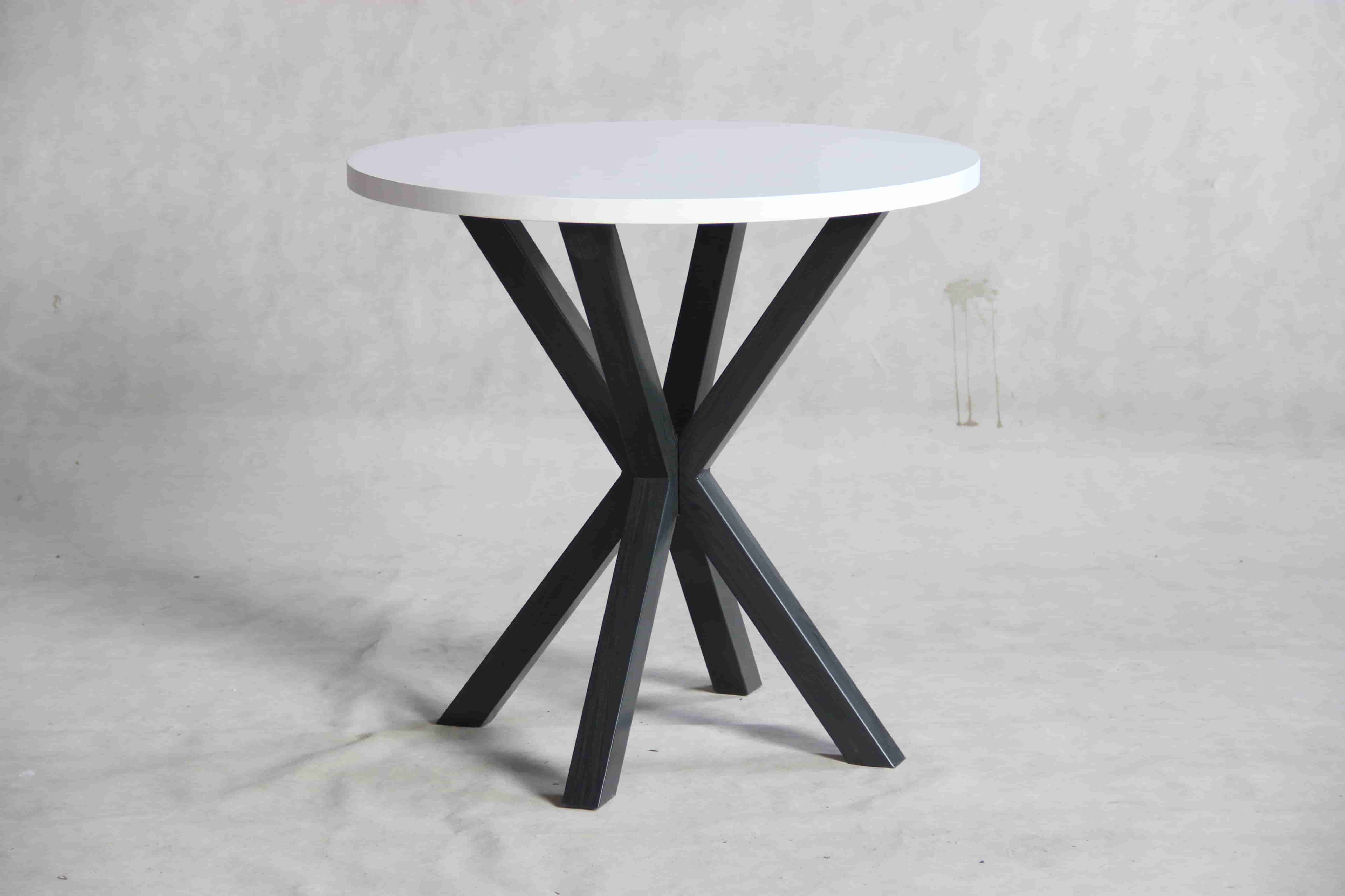 22C03 Round White MDF Top Dining Table