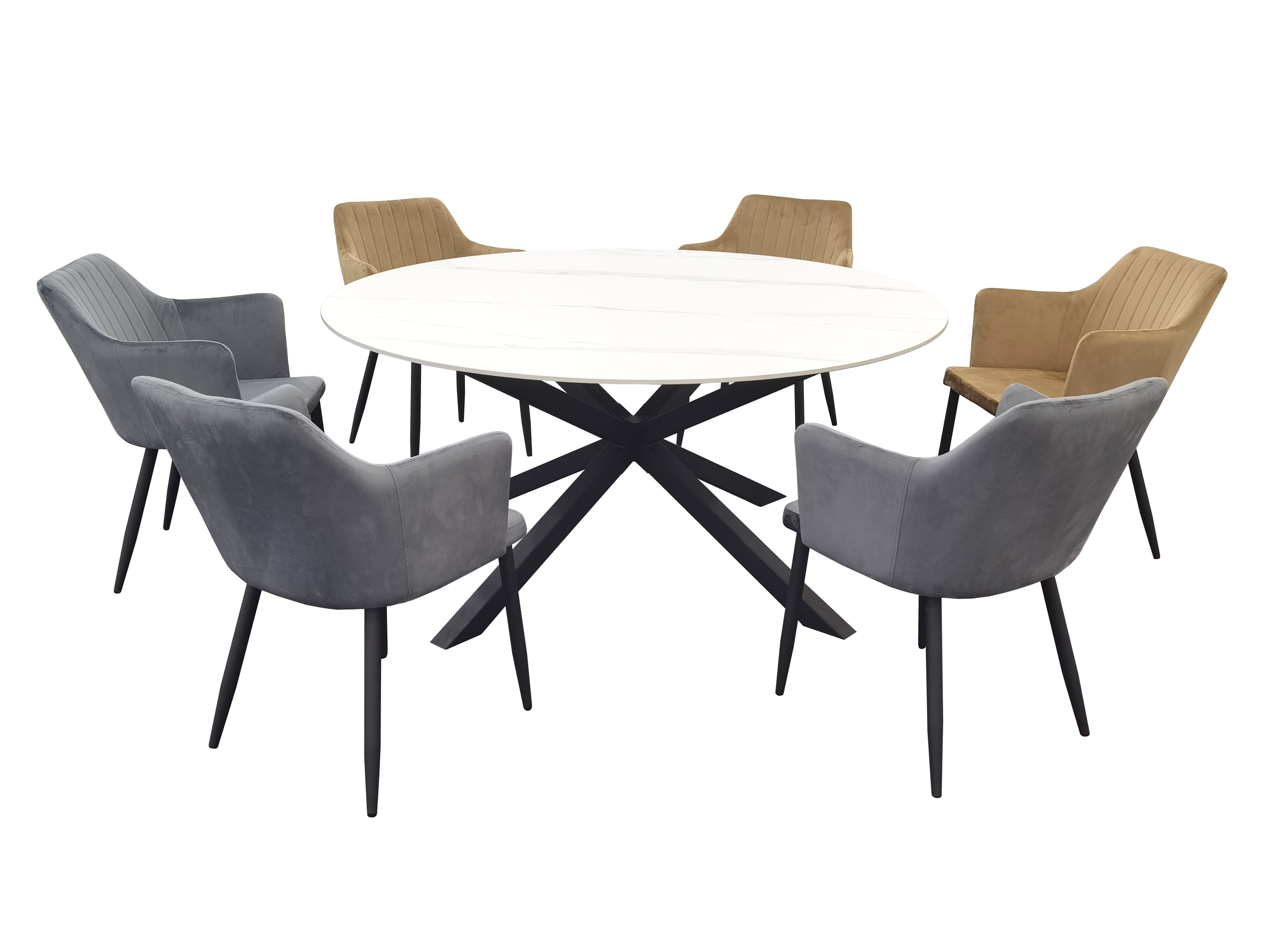 22C06 Round Ceramic Stone Top Dining Table