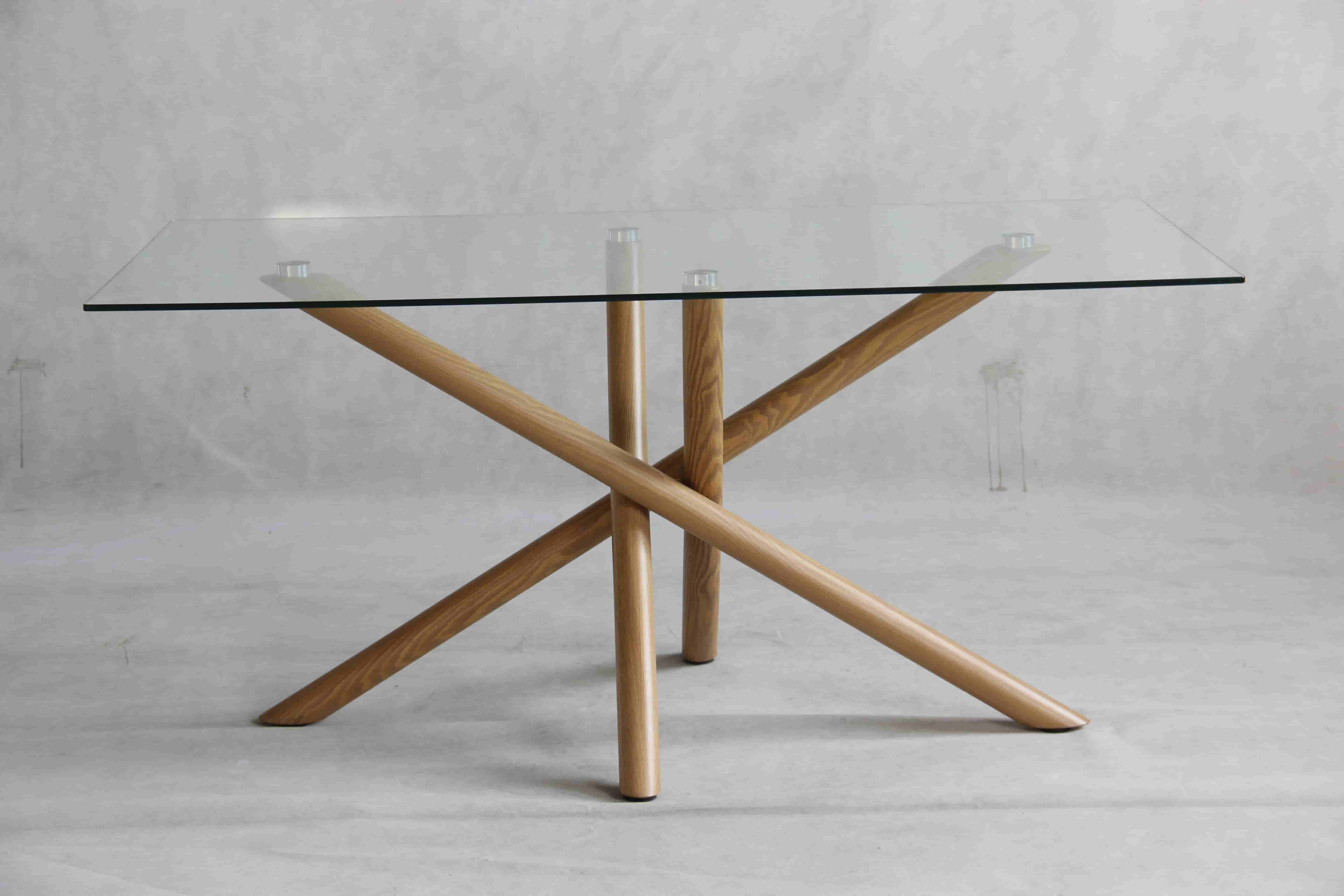 22C15 Glass Top Dining Table