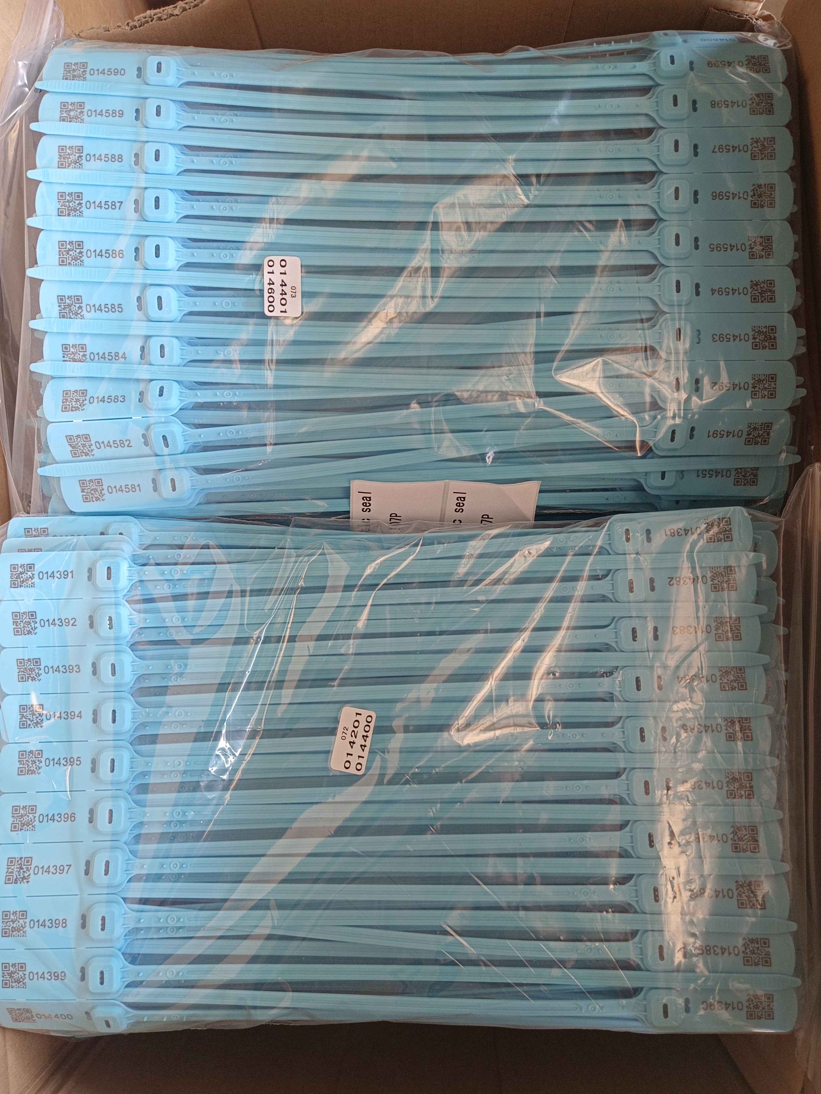 Packaging instructions for security seals