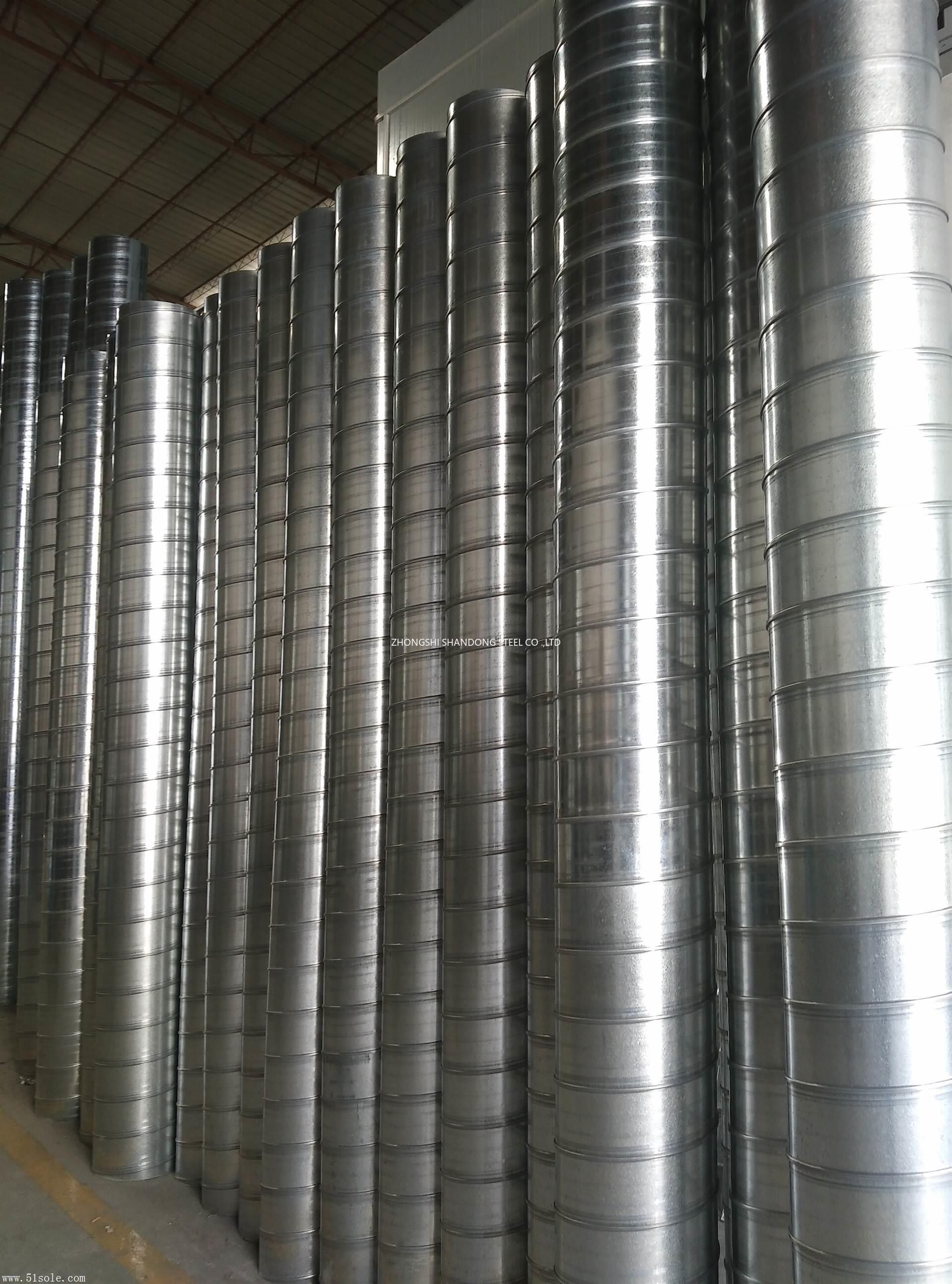 Galvanized spiral wind pipe