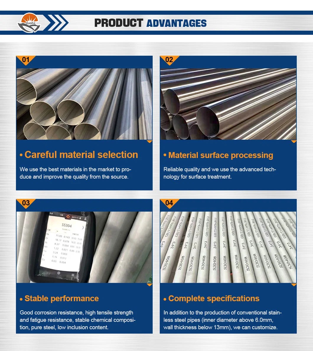 Customized Surface 304/316 Stainless Steel Seamless Welded Pipe