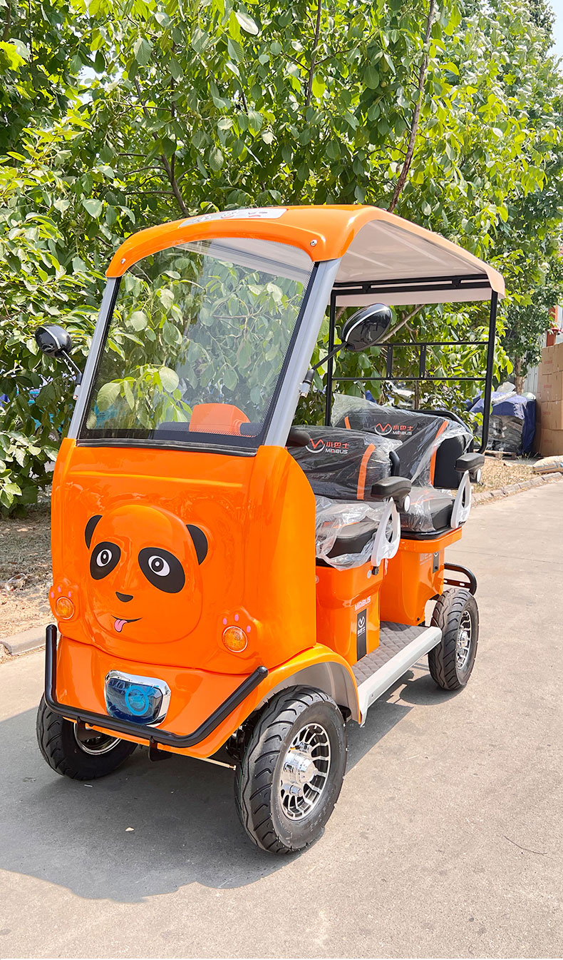 Panda-featured head golf carts sightseeing