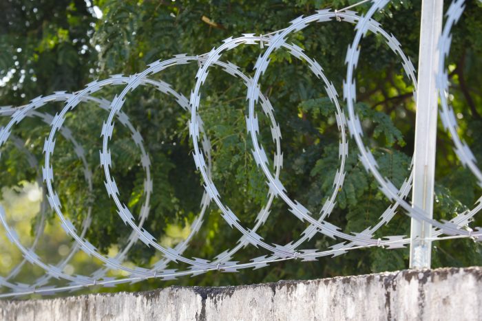 Razor barbed wire fencing