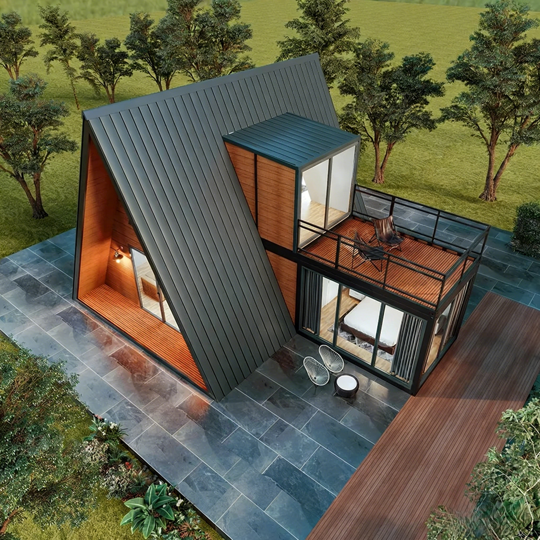 A-frame Triangle Prefab House