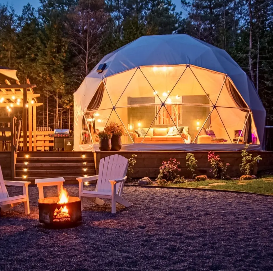 Experience eco-friendly dome camping and create unforgettable memories.