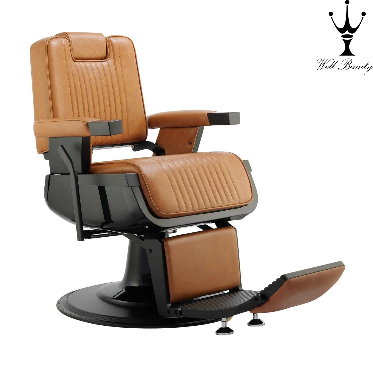 Camel+Black barber chair-MD-BC0047