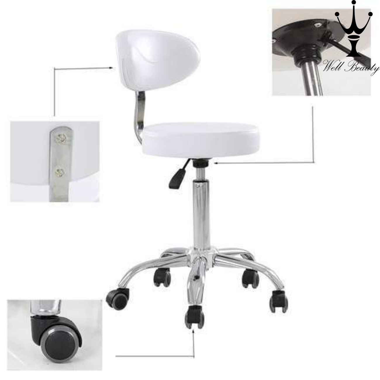 White barber technician stools-MD-BT0015
