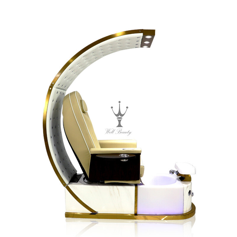 Khaki+White+Gold pedicure hair-MD-NP0042