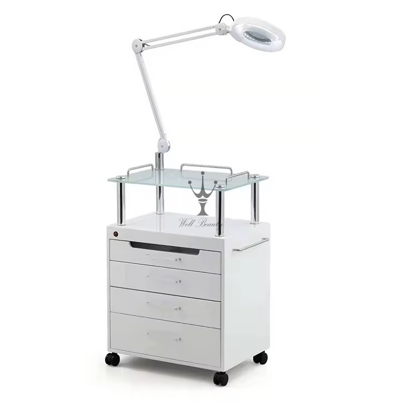 White barber cart&trolley-MD-BCT0023