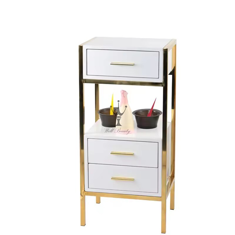 White barber cart&trolley-MD-BCT0021