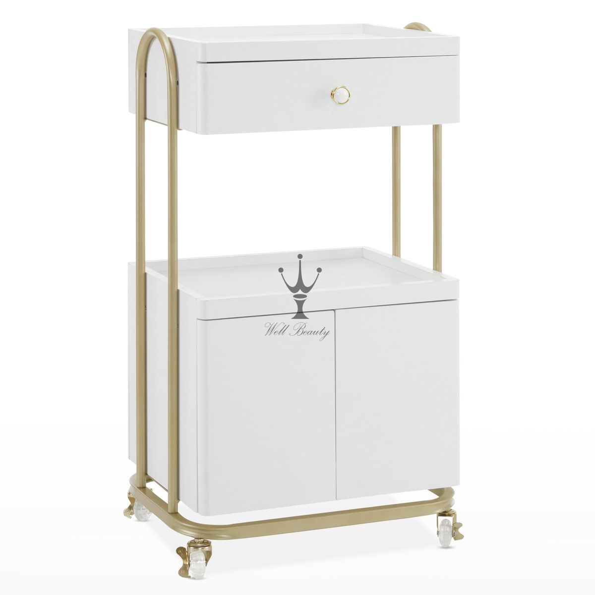 White barber cart&trolley-MD-BCT0038
