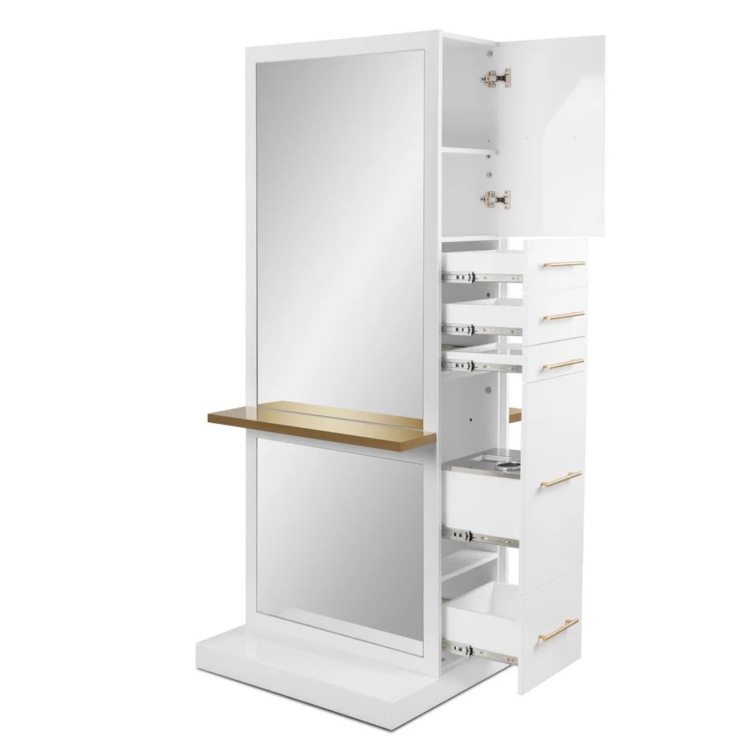 White+Gold barber station-MD-BS0025