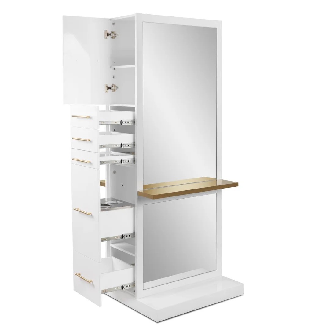 White+Gold barber station-MD-BS0025