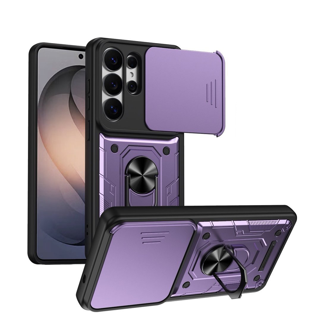 Phone Case with Sliding Camera Cover and Ring Holder for SAMSUNG