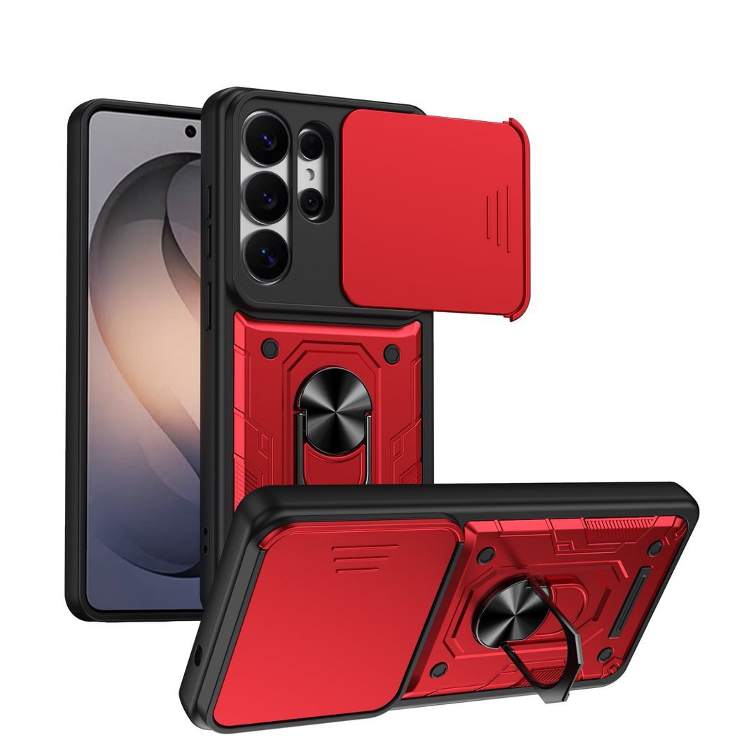 Phone Case with Sliding Camera Cover and Ring Holder for SAMSUNG