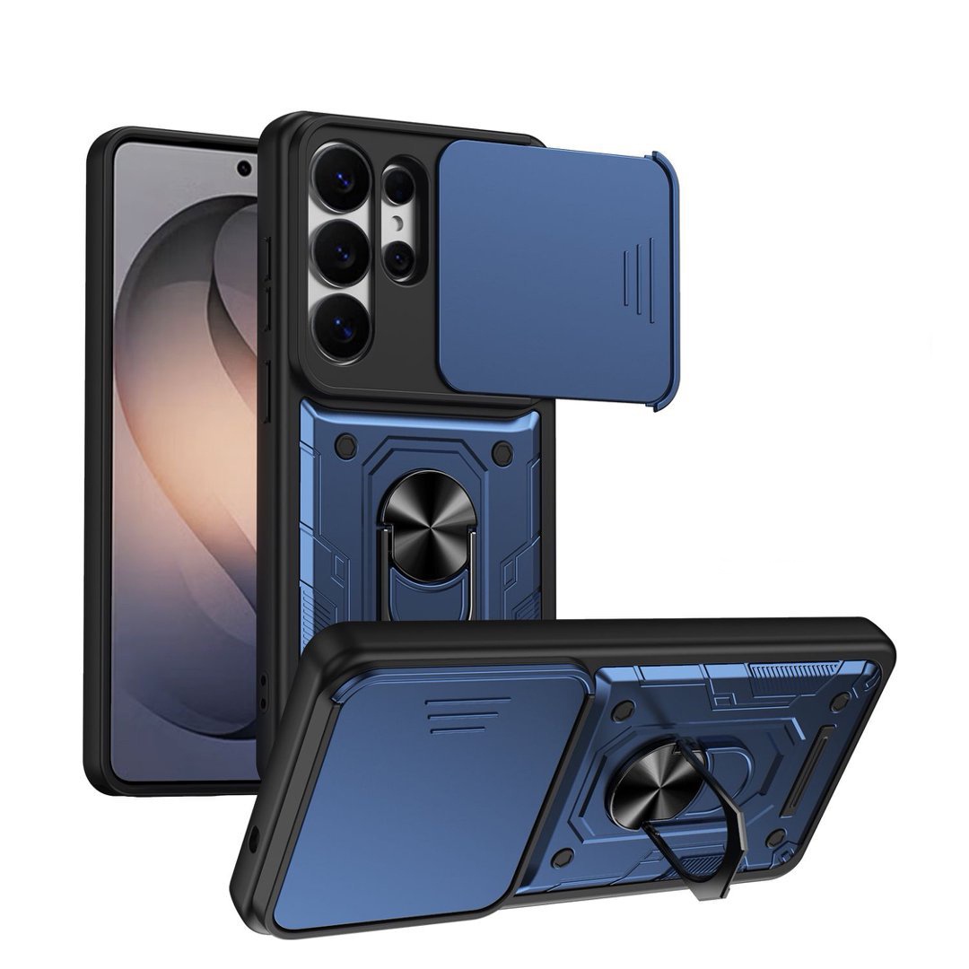 Phone Case with Sliding Camera Cover and Ring Holder for SAMSUNG