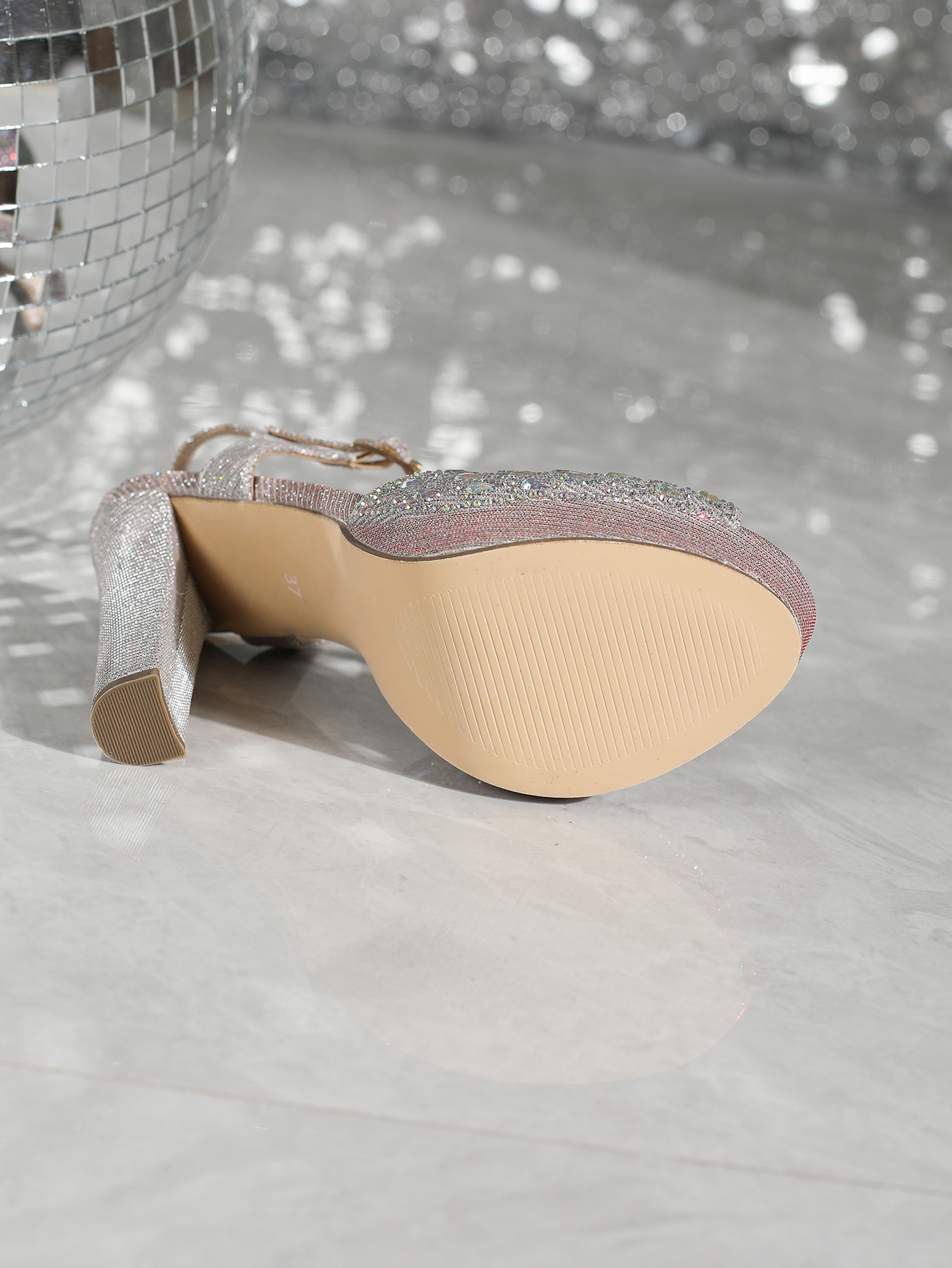 high heel with diamond with platform comfortable shoes