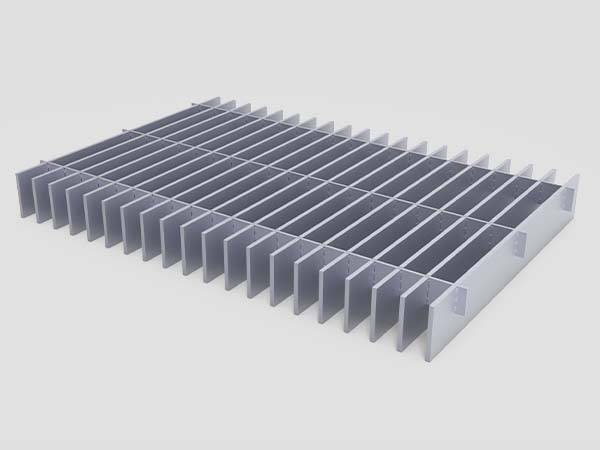 Dovetail pressure locked aluminum grating with a plain surface is displayed..jpg