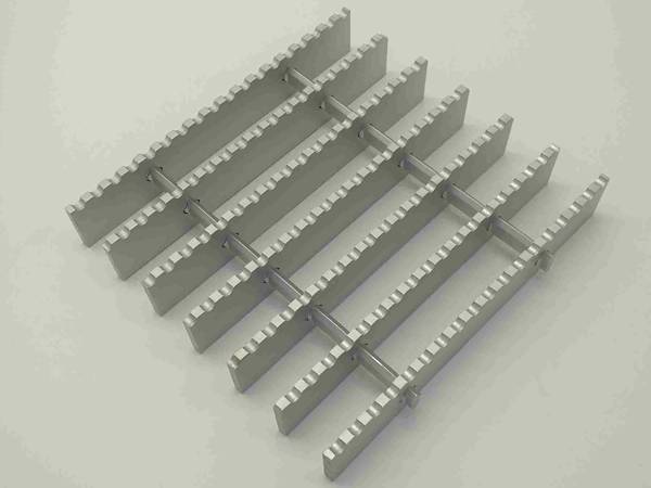 A piece of aluminum swage locked grating with serrated surface..jpg
