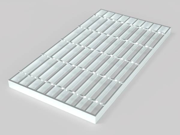 A piece of galvanized steel I bar steel grating on white background..jpg