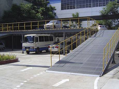 Serrated welded steel grating used as walkway for people to control speed..jpg