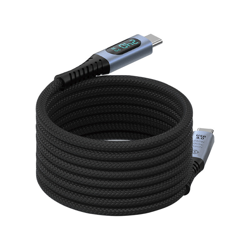 TPU22   240W 40Gbps 8K@60Hz Magnetic Braided USB 4 Cable with LED Screen