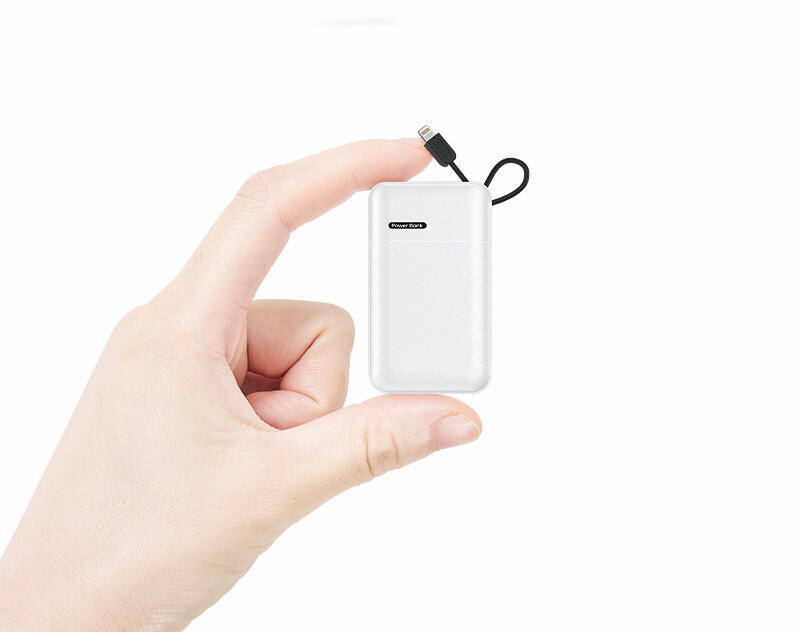 TPP01   5000mAh Mini Card Power Bank with Built-in USB Cable