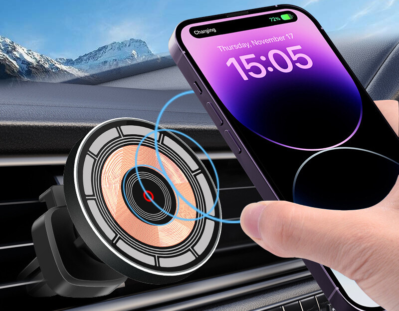 TPC07   Magnetic Vehicle Mount with 15W Wireless Charger