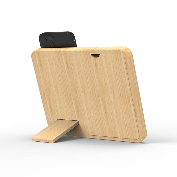 TPC23   Bamboo Pen Container with Wireless Charger and Name Card Holder 