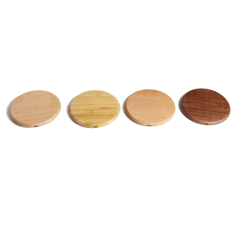 TPC26   15W Round Walnut Wood Shell Wireless Charger