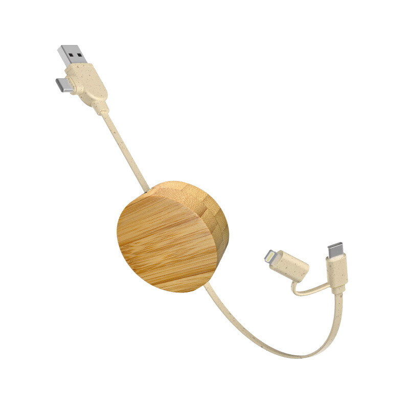 TPU42   PD20W Retractable 6 in 1 Wheat Straw OTG USB Cable
