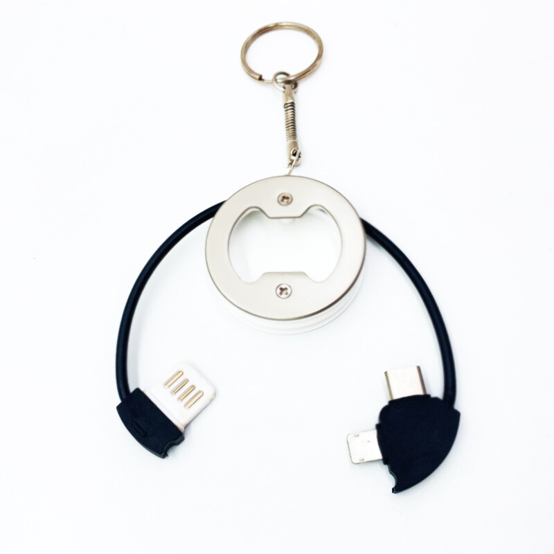 TPU46   Bottle Opener with 10W 480Mbps Built-in 3 in 1 USB Cables