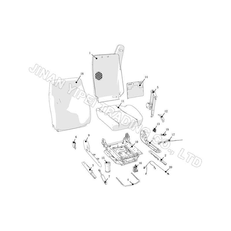 Ensemble de siège à suspension pneumatique gauche SHACMAN DZ14251510093