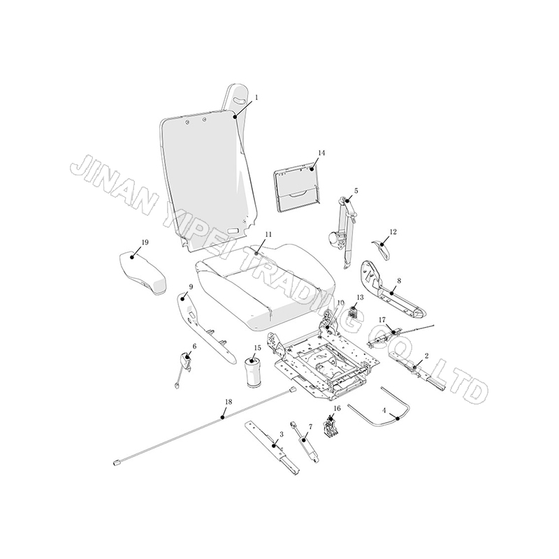 Ensemble de siège à suspension pneumatique gauche SHACMAN DZ14251510102