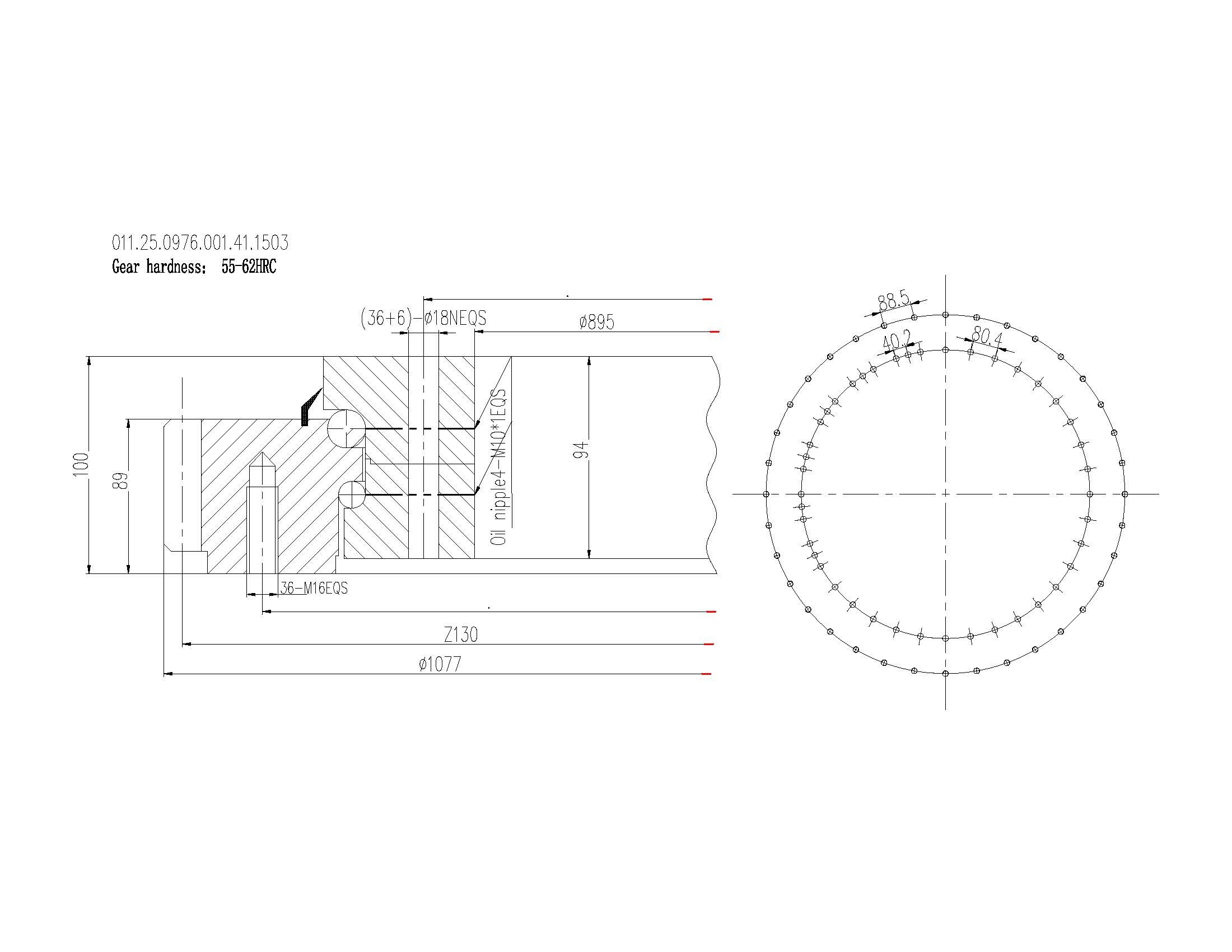 Rothe erde 011.25.0976.001.41.1503 slewing bearing