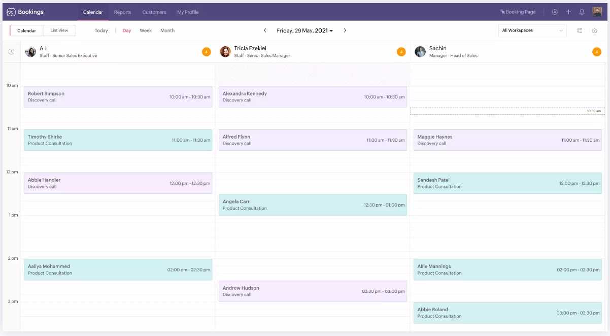 zoho bookings