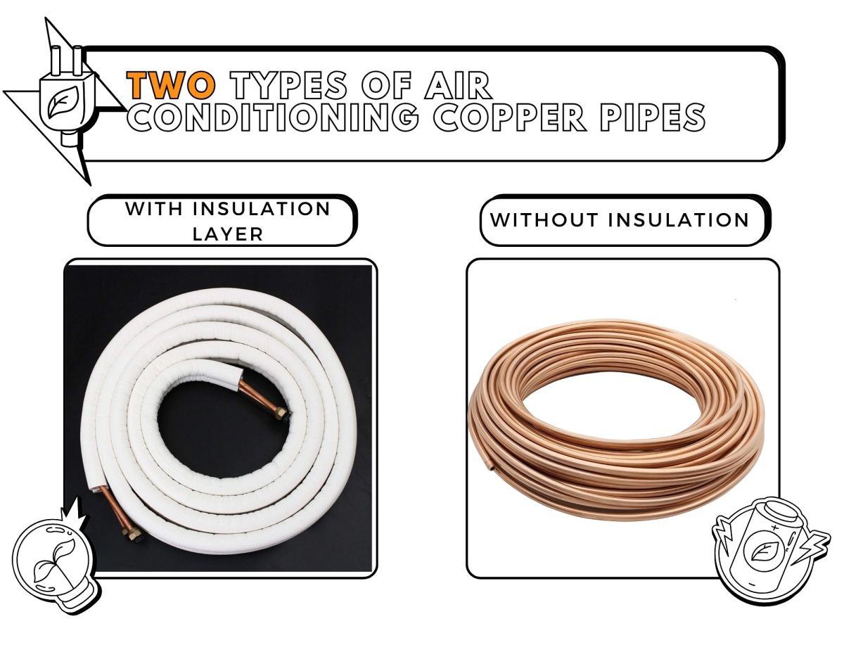 Two types of air conditioning copper pipes