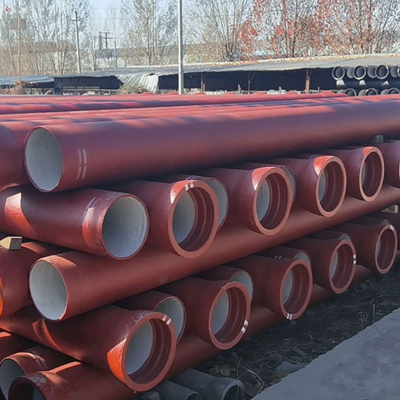Water Supply Red Blue Epoxy Coating K9 K12 K14 Ductile Iron Pipe With Double Flange