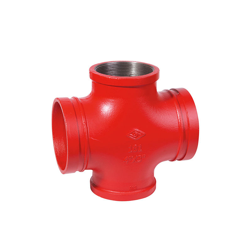 Grooved Coupling 4 Way Threaded Cross Joint Pipe Fitting