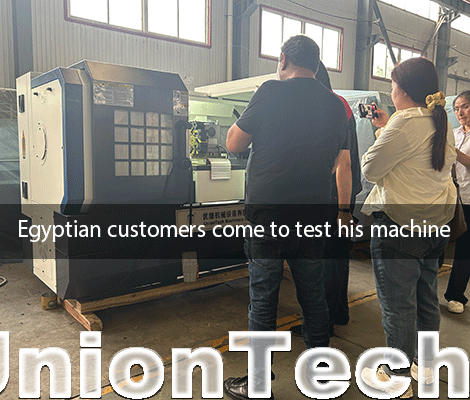 Egyptian customer came to test his cnc metal lathe & Machining Center