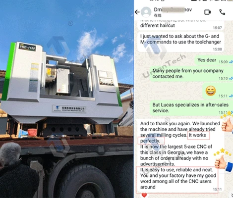 Client feedback of VMC1160 cnc milling machine