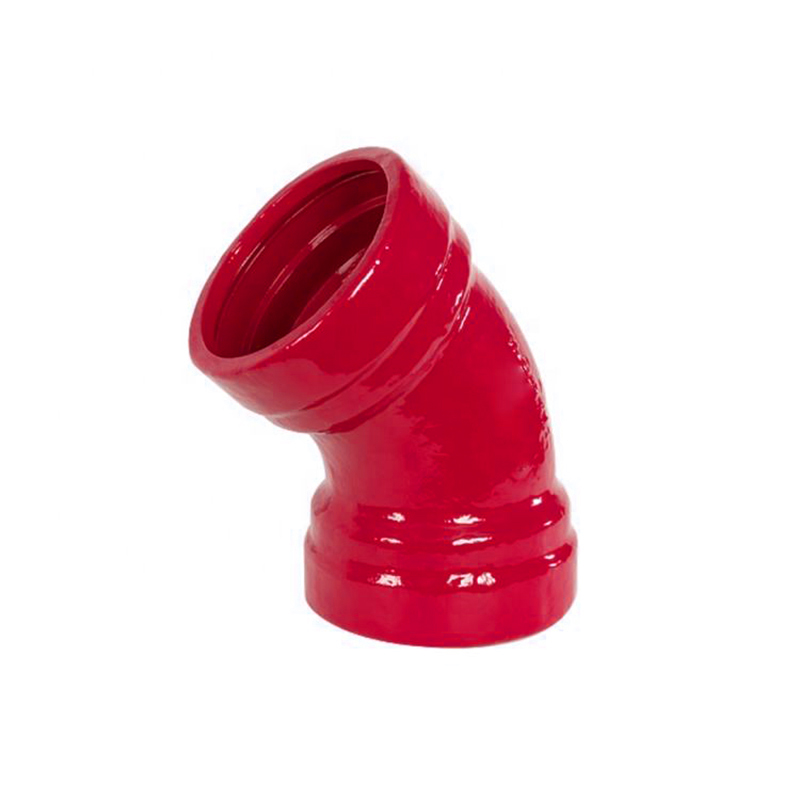 ISO2531 EN545 Red Epoxy Powder Coating Ductile Iron Fittings Double Socket 45 degree Elbow Bend