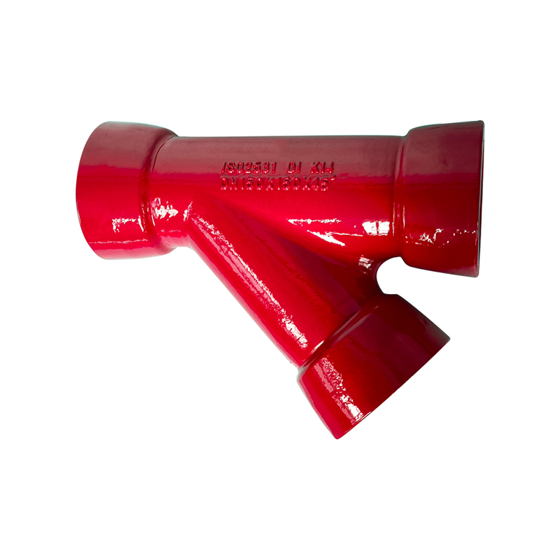 All Socket Tees with 45 Angle Branch Ductile Iron Pipe Fittings For Water