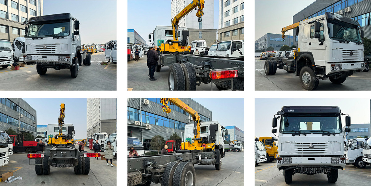 SINOTRUK HOWO Diesel Cargo Truck 4x4 6 Wheeler Chassis With Crane.jpg
